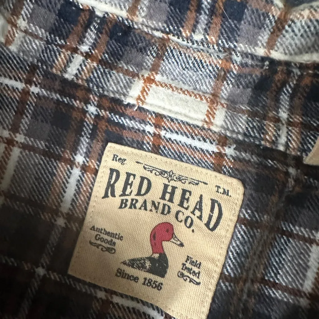 Red Head Brand Co Shirt Womens Medium Long Sleeve Plaid Flannel Button Up Shirt - Image 5