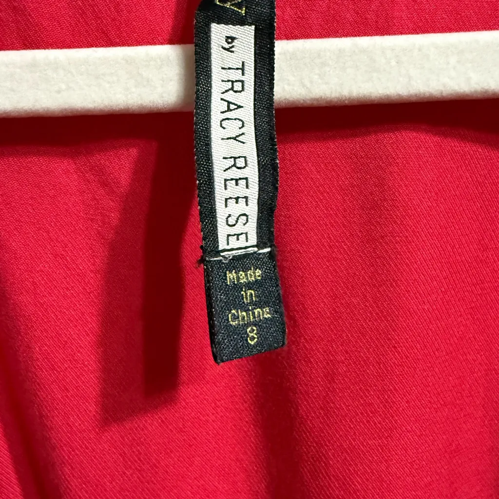 Anthropologie Corseted Midi Dress by Plenty by Tracy Reese Sz 8 in Lipstick Red - Image 6