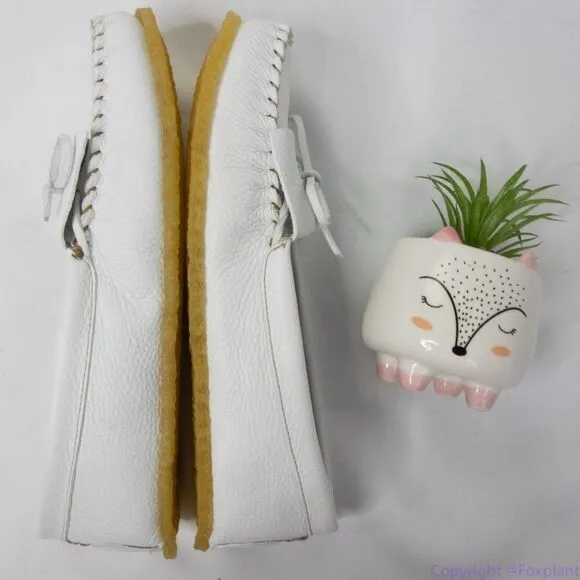 J. Crew Soft unlined‎ leather loafers, size 9, color white, new in box - Image 10