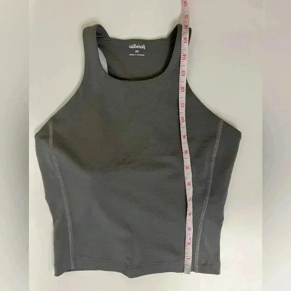 Allbirds Women's Natural Run Form Tank grey athletic racer back workout XS wool - Image 2