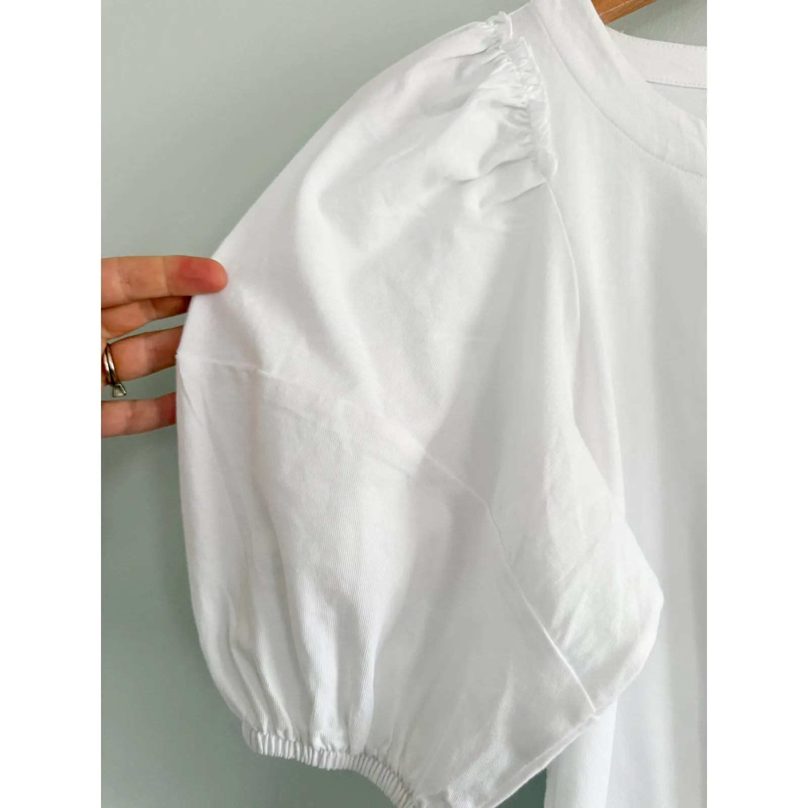 Madewell | NWT | Puff-Sleeve Tee in White | Sz XS - Image 5