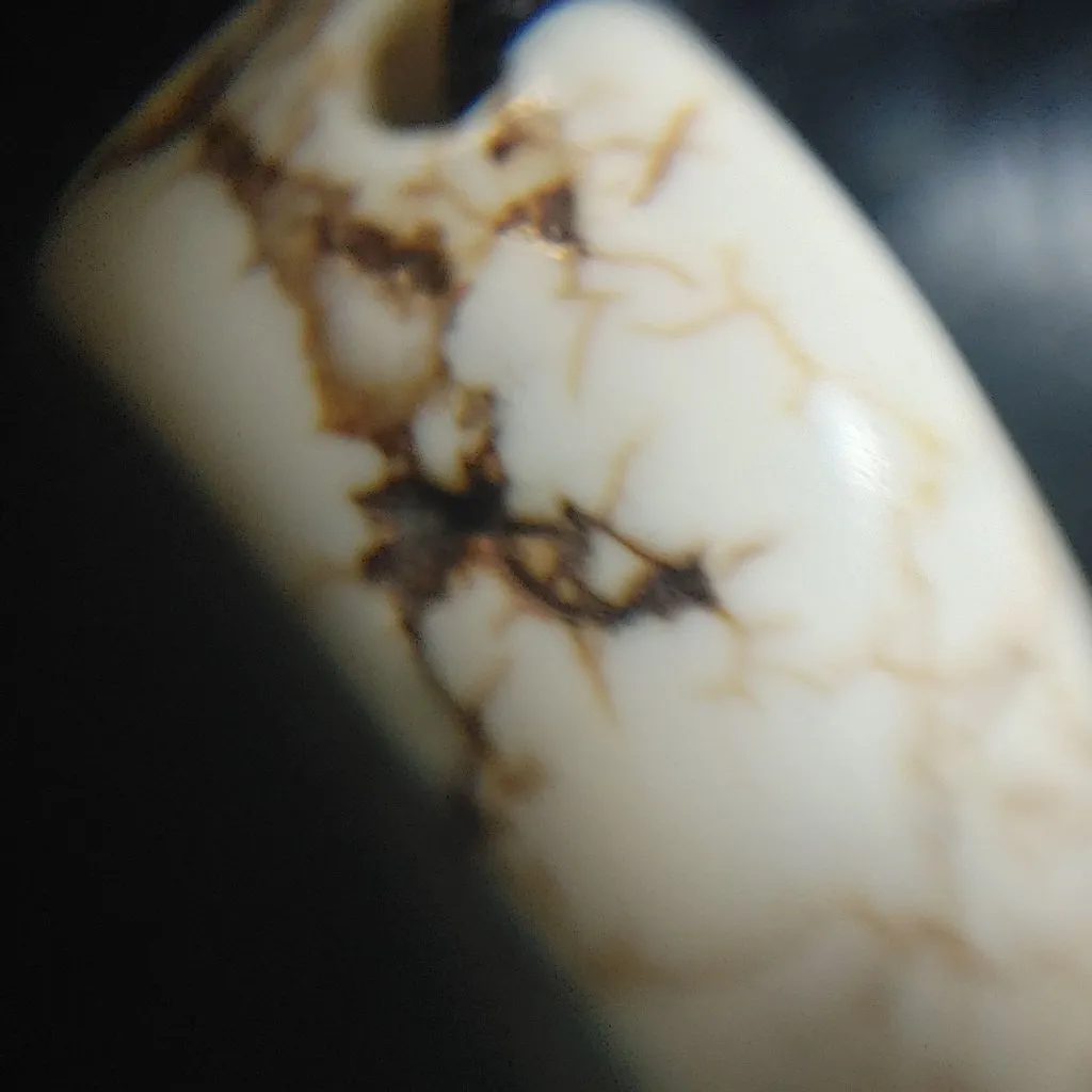 Tribal Necklace Black Tube Leather Stone White Leaf Beads Boho Statement Jewelry - Image 6