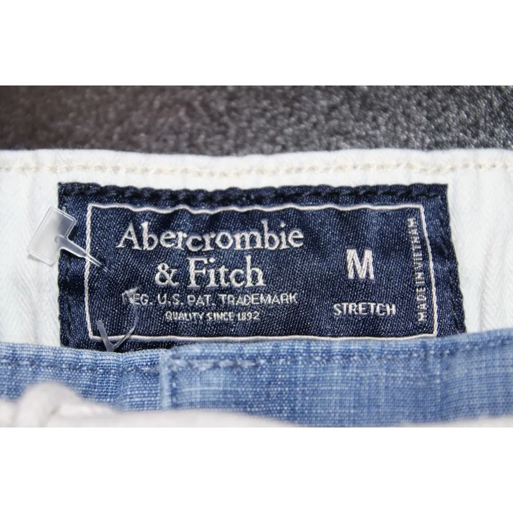 Womens Abercrombie & Fitch Blue Denim Stretch Drawstring Bermuda Shorts Size M - Image 3