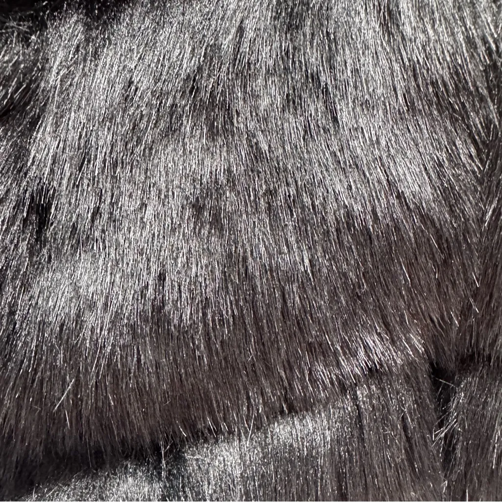 Black Faux Fur Vest by Boohoo Quilted Hook & Eye Closure Glam Mobwife City Chic - Image 6