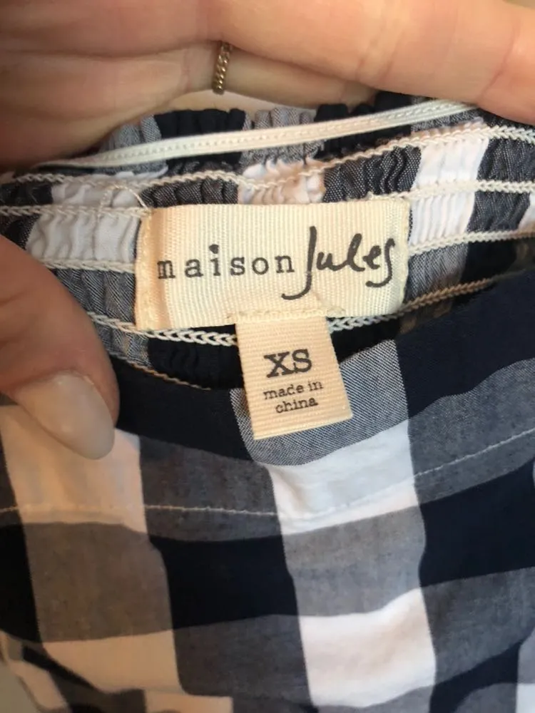 Maison Jules Blue + White Checkered Tank - Image 3