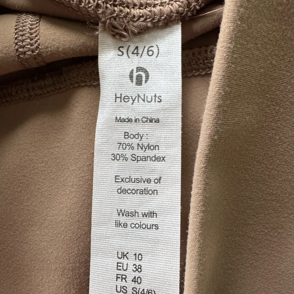 Set of 2 Hey Nuts Burgundy Wine Red and Tan Taupe Leggings Size Small 4/6 - Image 7