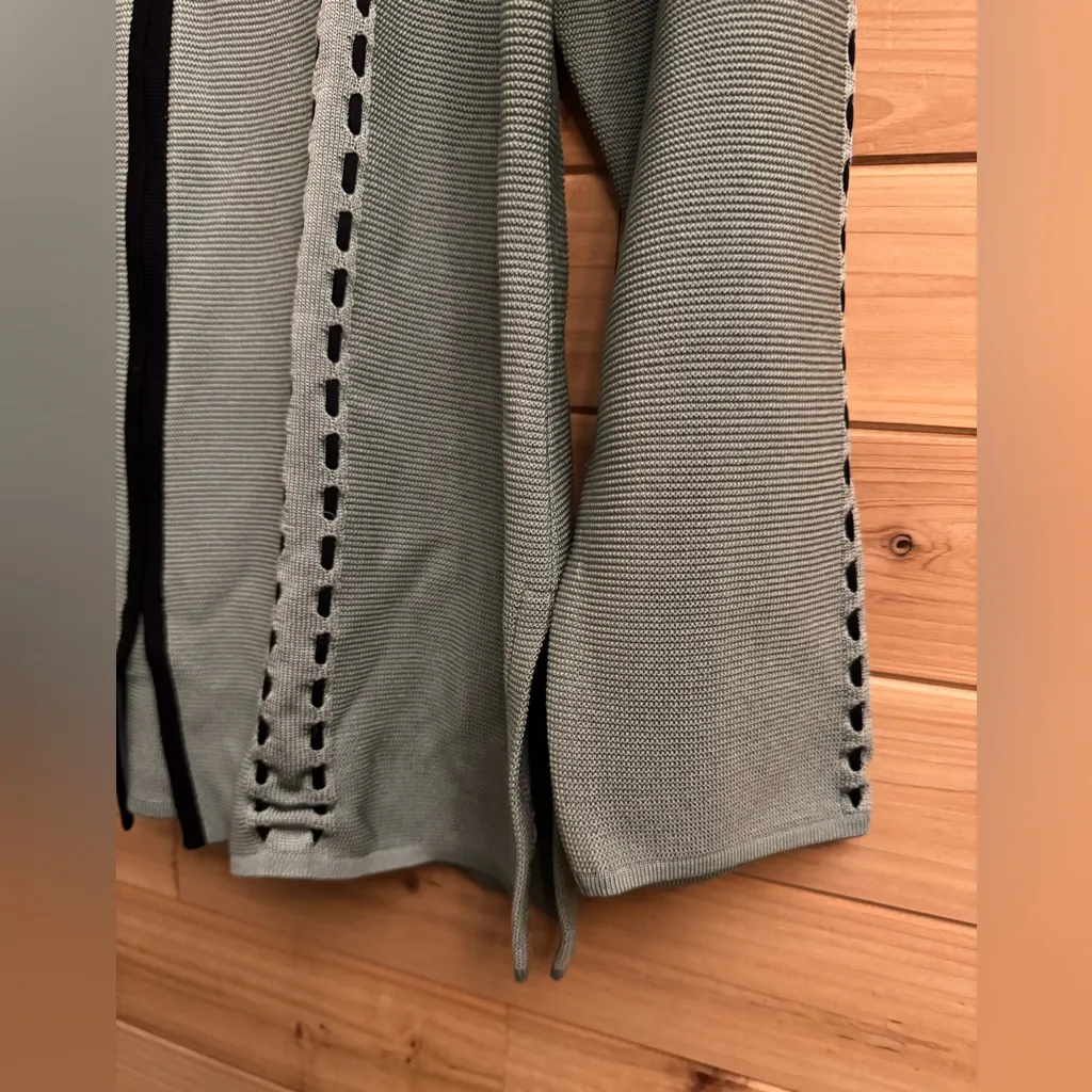 Vintage Exclusively Misook Size 2X Full Zip Acrylic Green Blue Cardigan - Image 3