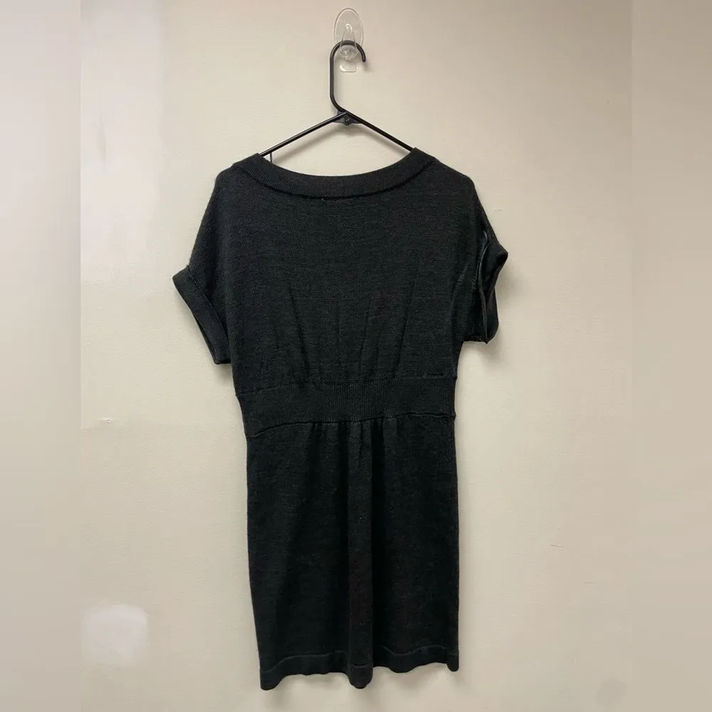 The Loft Grey Purple Tartan Pattern Scoop Neck Sweater Dress SZ S - Image 5