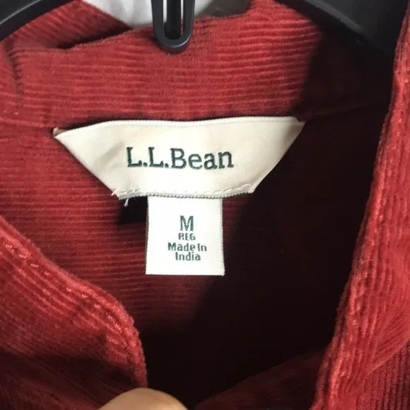 L.L. Bean ladies Corduroy button up fall chore coat Jacket size medium Red - Image 6