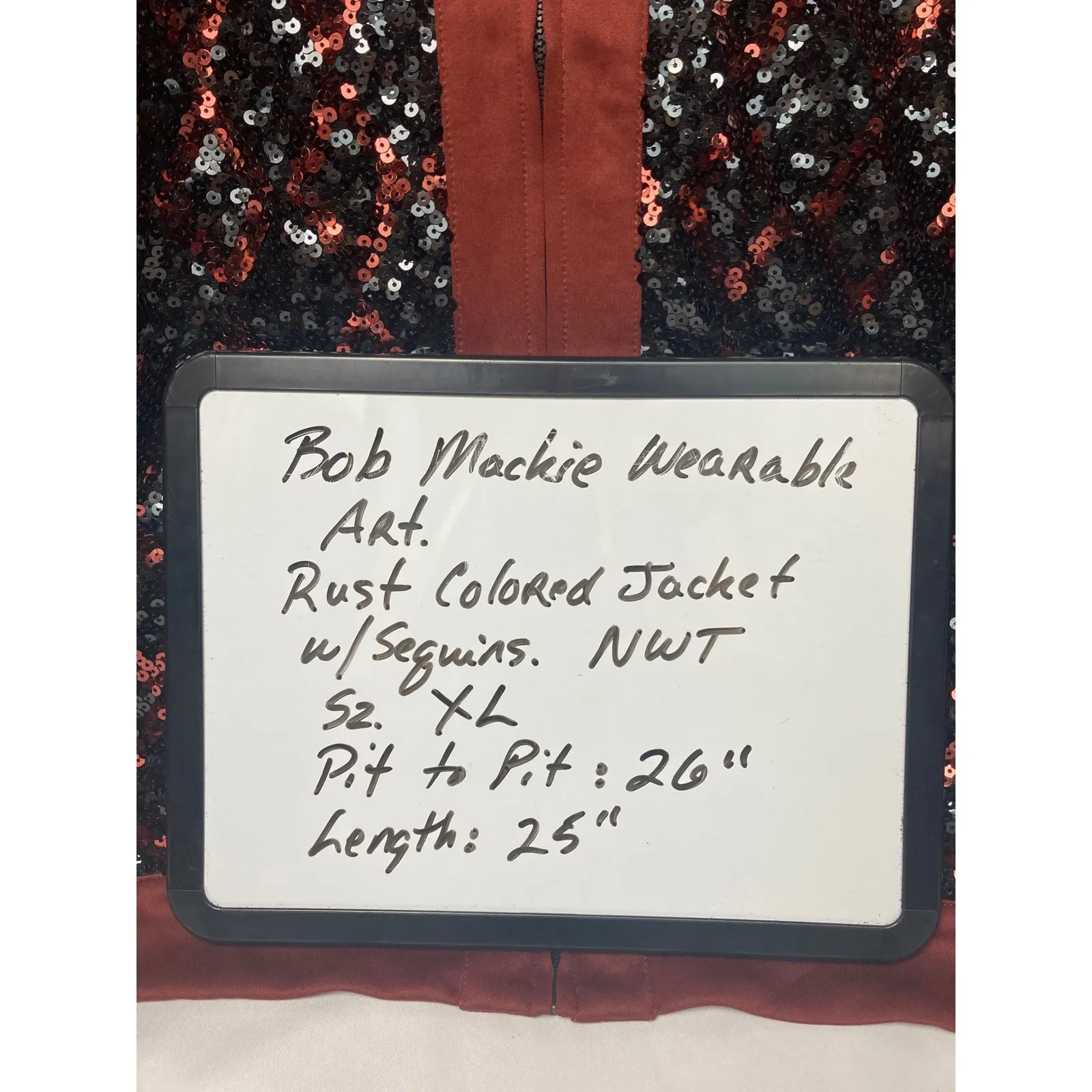 Bob Mackie Wearable Art Rust‎ Sequin Jacket XL NWT - Image 4