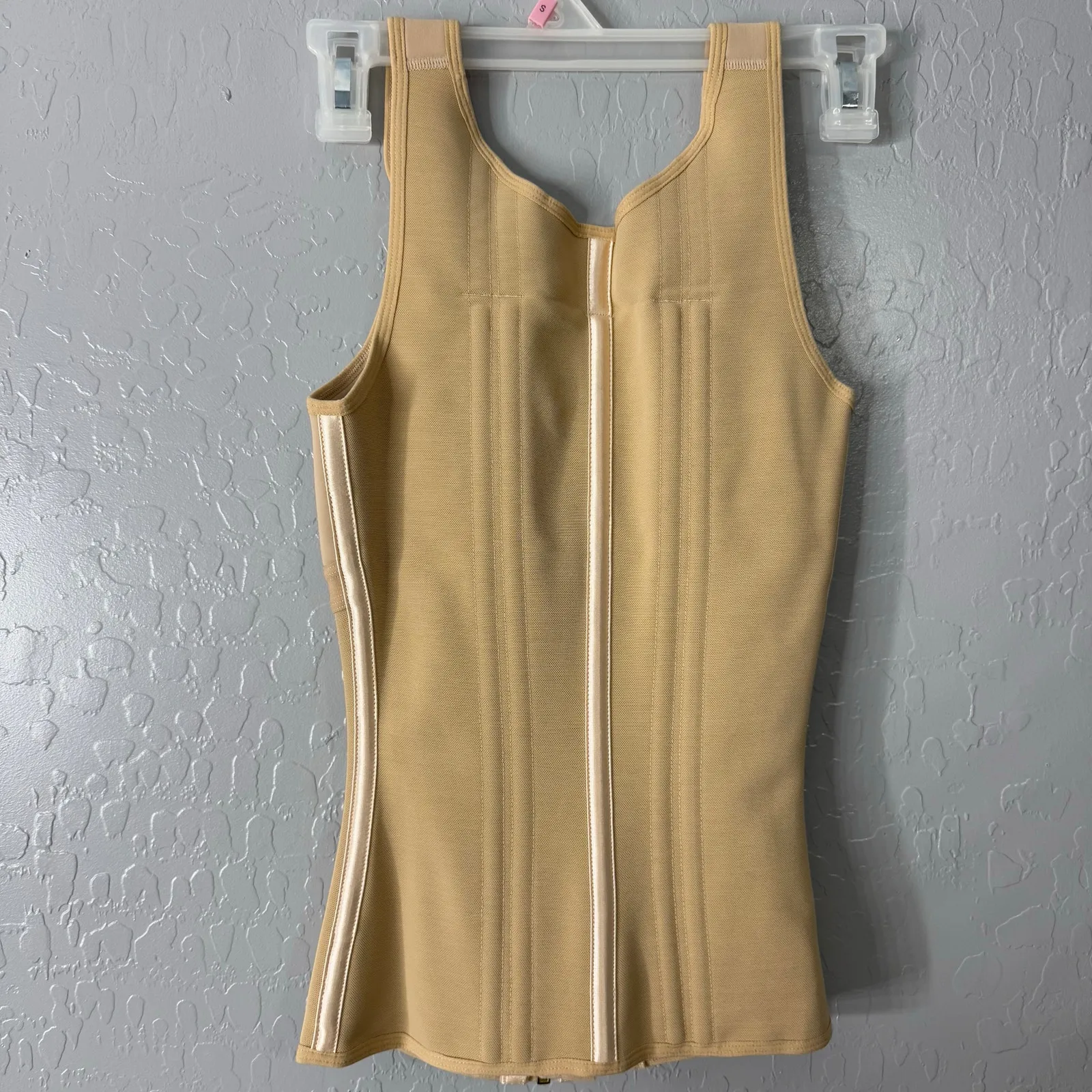 Shapeshe Tummy Control Corset Short Shapewear Waist Trainer Full Zip, Tan, XS Tan - Image 2