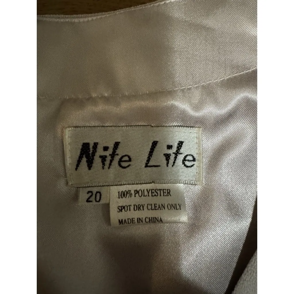 Nite Lite Women Size 20 2 Piece Formal Dress Blazer Set Embellished Classic VTG - Image 7