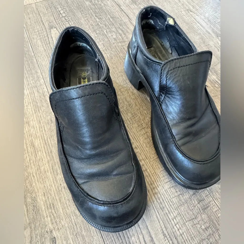 Vintage Dr. Martens Mie Mono Black Chunky Block Heel Loafers- Size 9 - Image 9