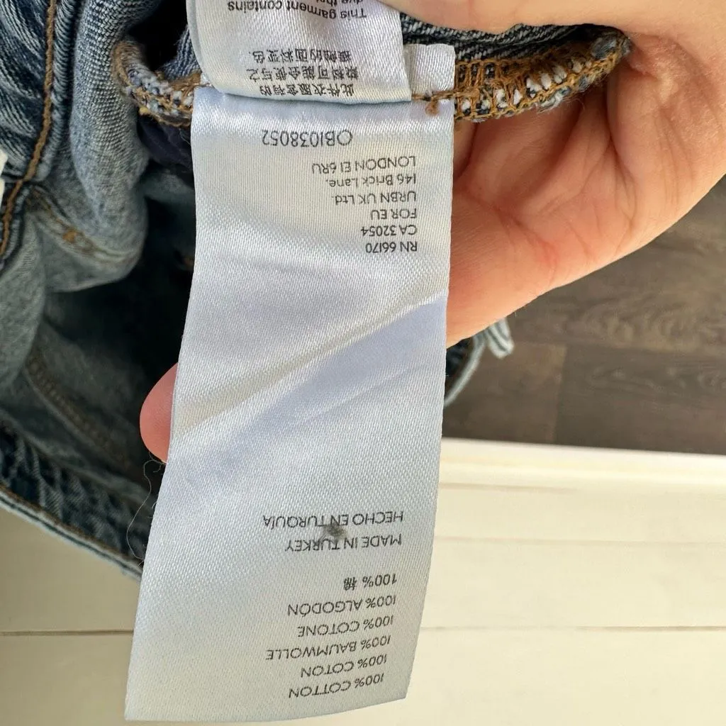 Free People Women’s 31 Blue Denim Dakota Straight Distressed Jeans - Image 5