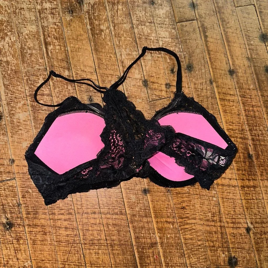 Victoria’s Secret lace racerback front clasp 34B black bra - Image 2