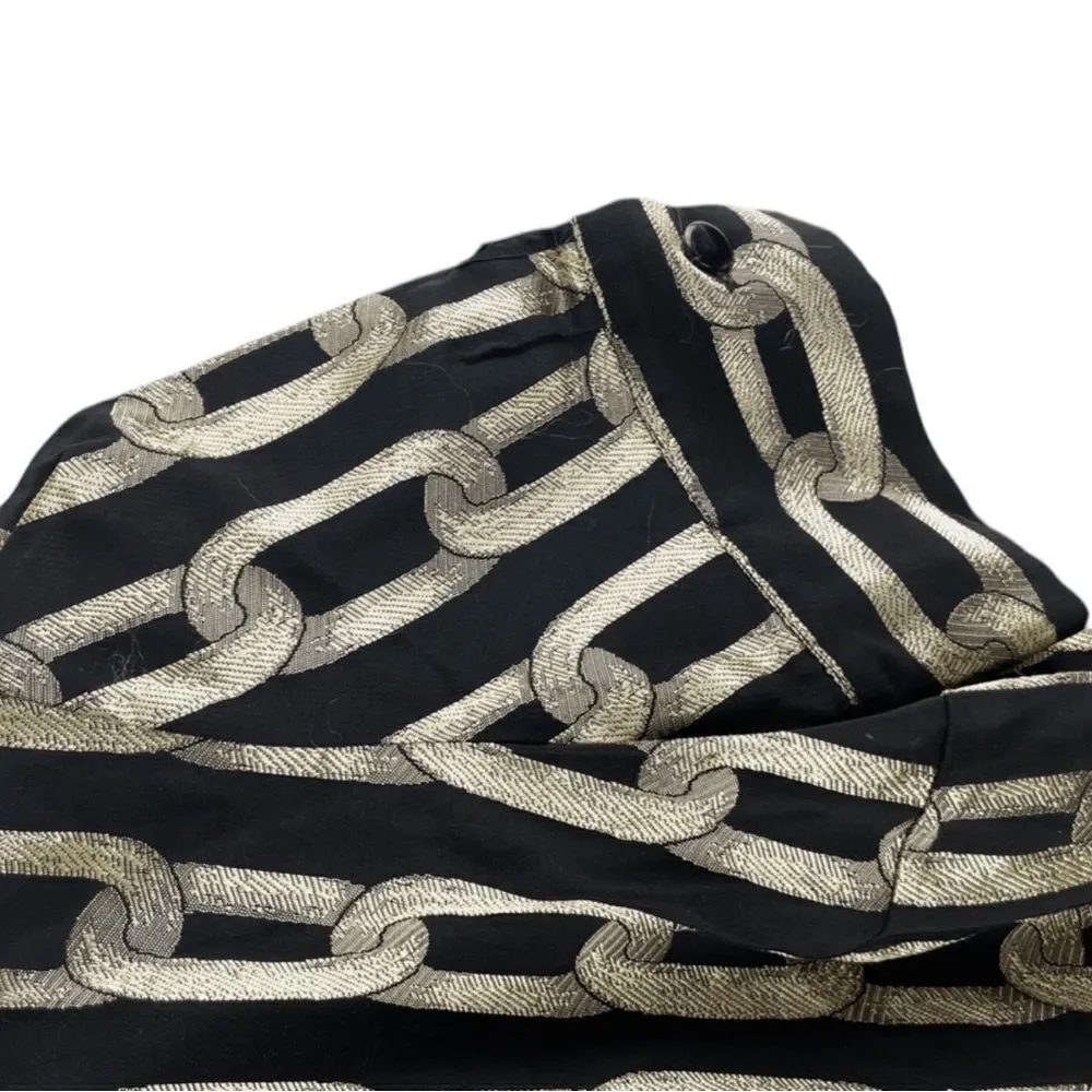 Adam Lippes Adam plus eve Metallic Gold Black Chain Link Dress 6 - Image 4