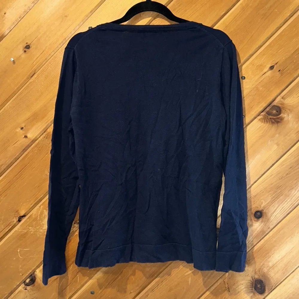 J.Crew navy & white embroidered pineapple sweater - Image 6