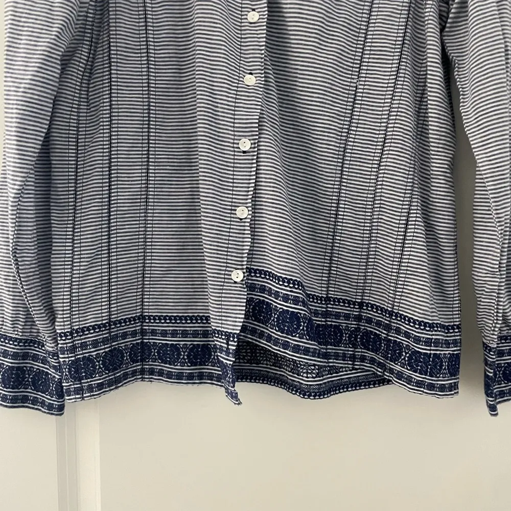 Roller Rabbit Snowflake Stripe Jacquard Lisbeth Top Cotton Coastal - Image 11