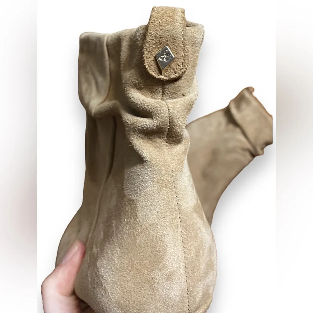 Sam Edelman Roden Women's Pointed Toe Camel Suede Ankle Slouch Booties - Image 5