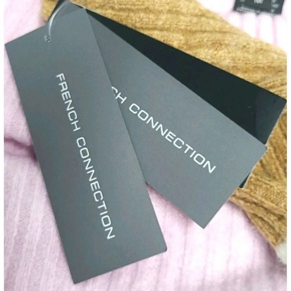 French Connection Color Block Cowl Neck Sweater Pullover Knit Top Size Medium - Image 5