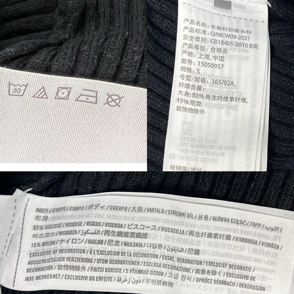 Abercrombie & Fitch Twist Front Ribbed Tank Sweater Cropped Black SMALL Y2k Goth - Image 8