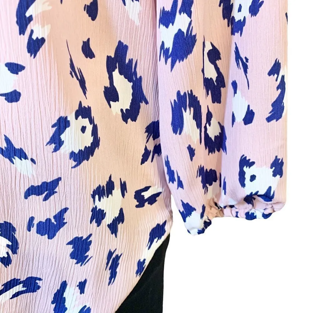 WOMEN’S Juicy Couture Pink Animal Print Frill Top - Image 3