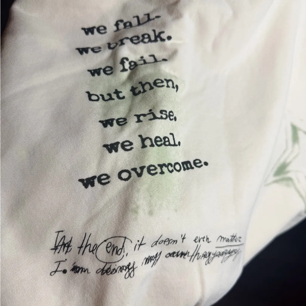 Easel Sweet Heart Graphic Hoodie - Cream and Green - Image 2