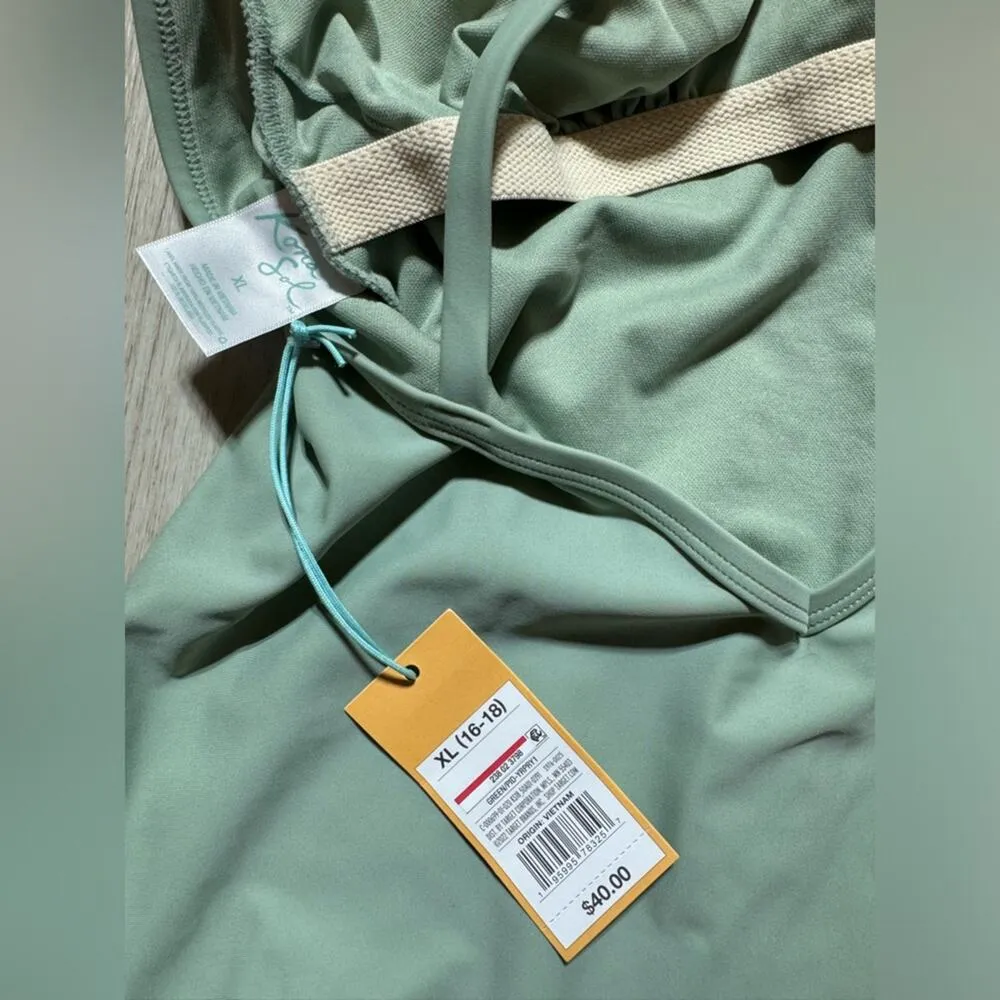 Kona Sol Mint Green One Piece Swimsuit With Adjustable Straps Women's XL (16-18) - Image 5