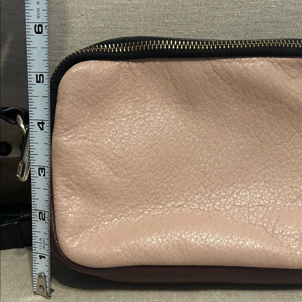 Talbots Pink, Maroon and Black Pebbled Leather Crossbody Bag - Image 16