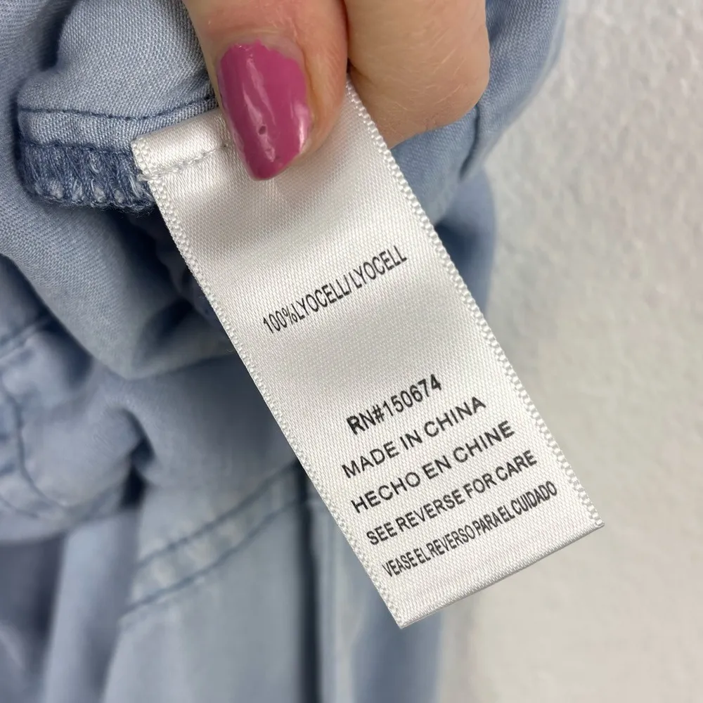 Billy T Women's XS Everyday Overalls Light Blue Lyocell Jumper Adjustable Strap - Image 10