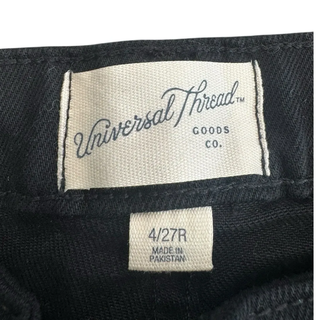 Universal Thread Ankle Boot cut Vintage Stretch Black Raw Cut Jeans Size 4 NEW - Image 5