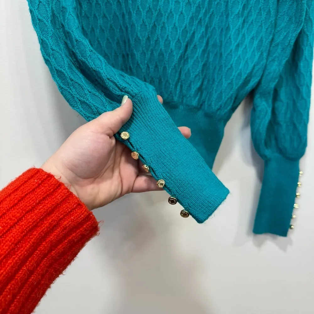 Lilly Pulitzer Jacquetta Sweater XS Maldives Green Knit Crewneck NWT $148 Cotton - Image 5