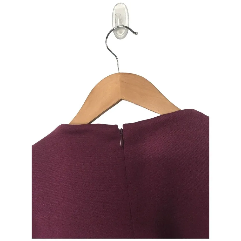 New Catherine Malandrino Womens Sheath Jesse Cutout Pintuck Dress Eggplant 12 - Image 4