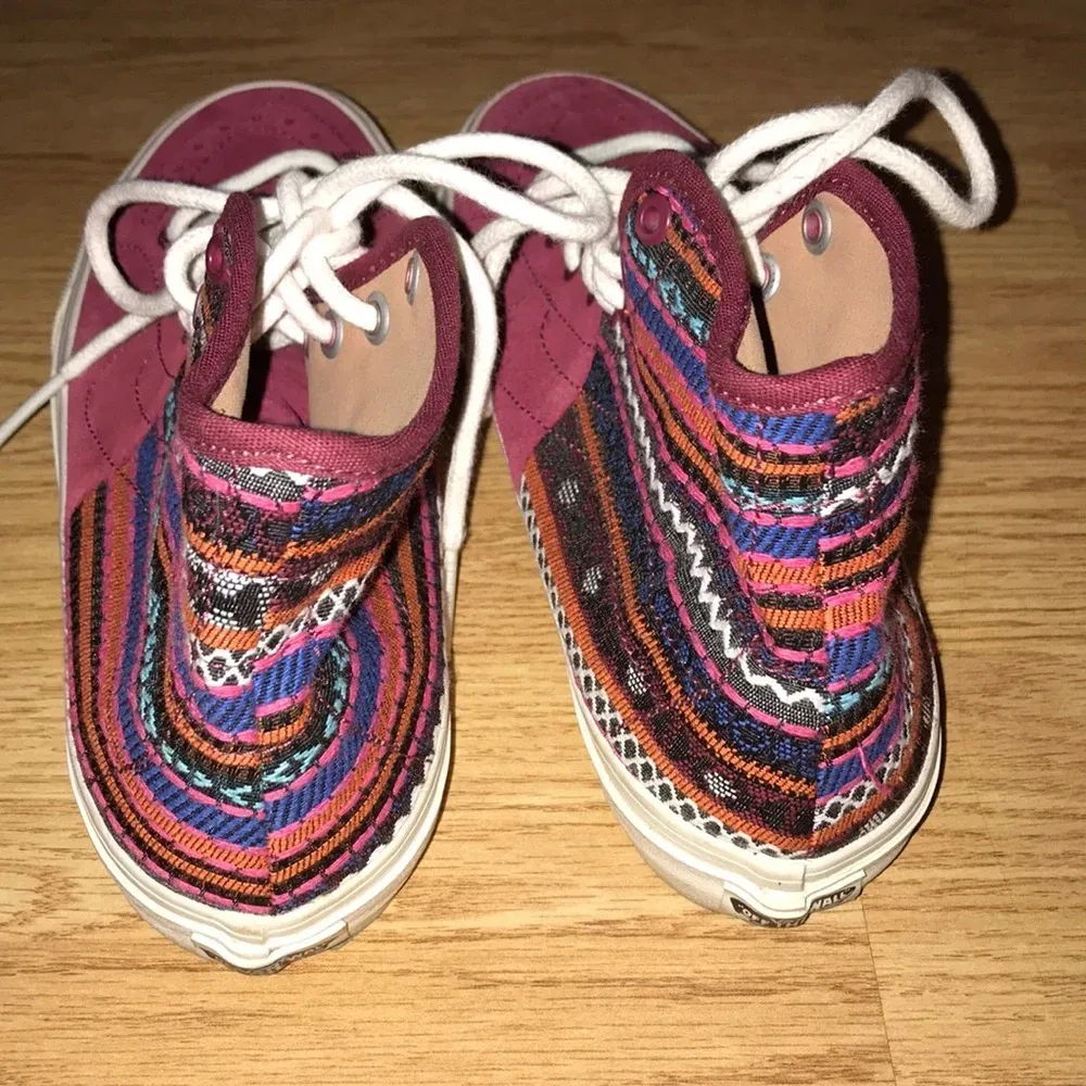 Vans  Cranberry Italian Weave Collection Multicolor Hightop Sneakers - Image 3