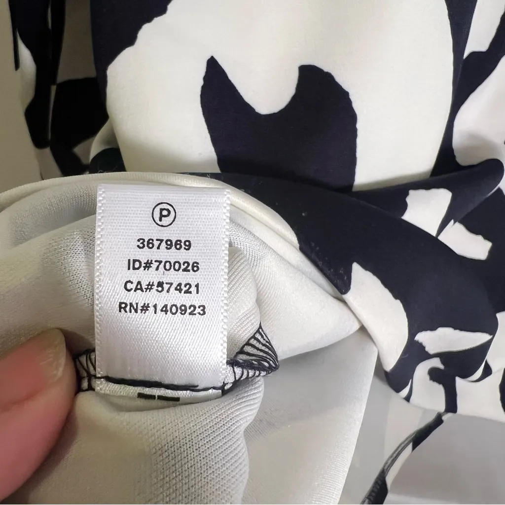 Loft Boxy Sweatshirt Navy Blue White Geometric S - Image 11