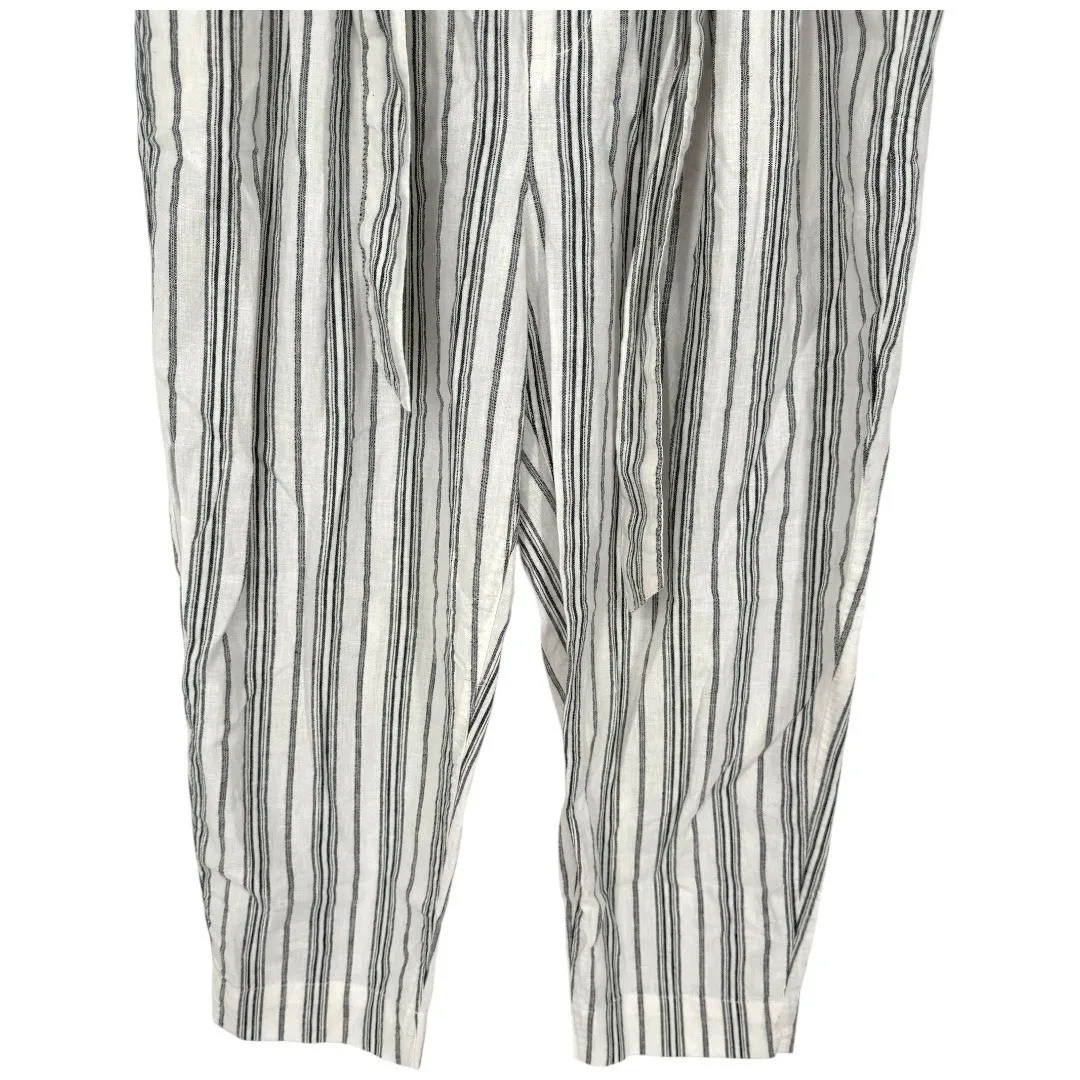 Madewell Linen Cotton‎ Paperbag Waist Striped Pants Size 12 Nautical Beachy - Image 12