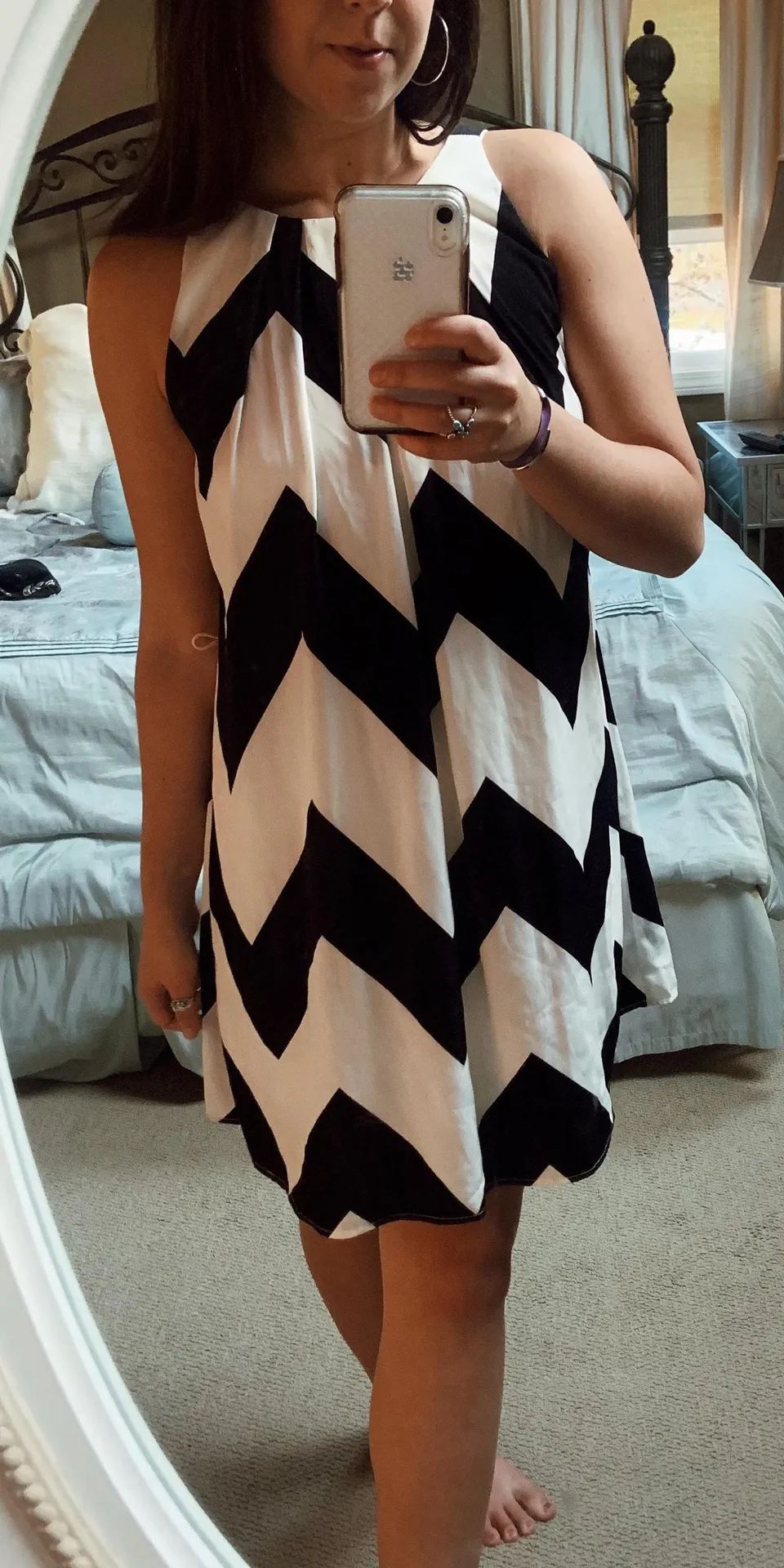 Pink Owl Black And White Patterned Dress - Image 4