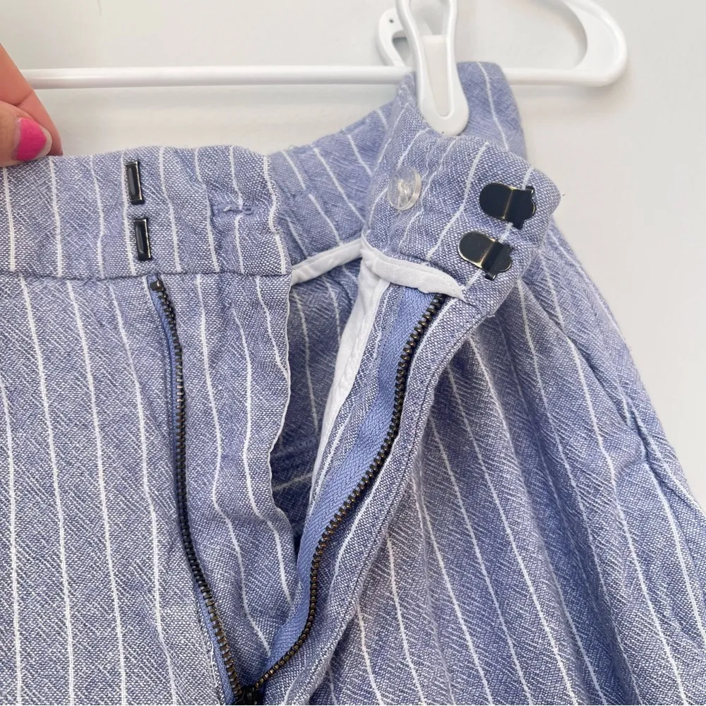 Abercrombie & Fitch Blue White Striped Linen Pants Size XS - Image 5