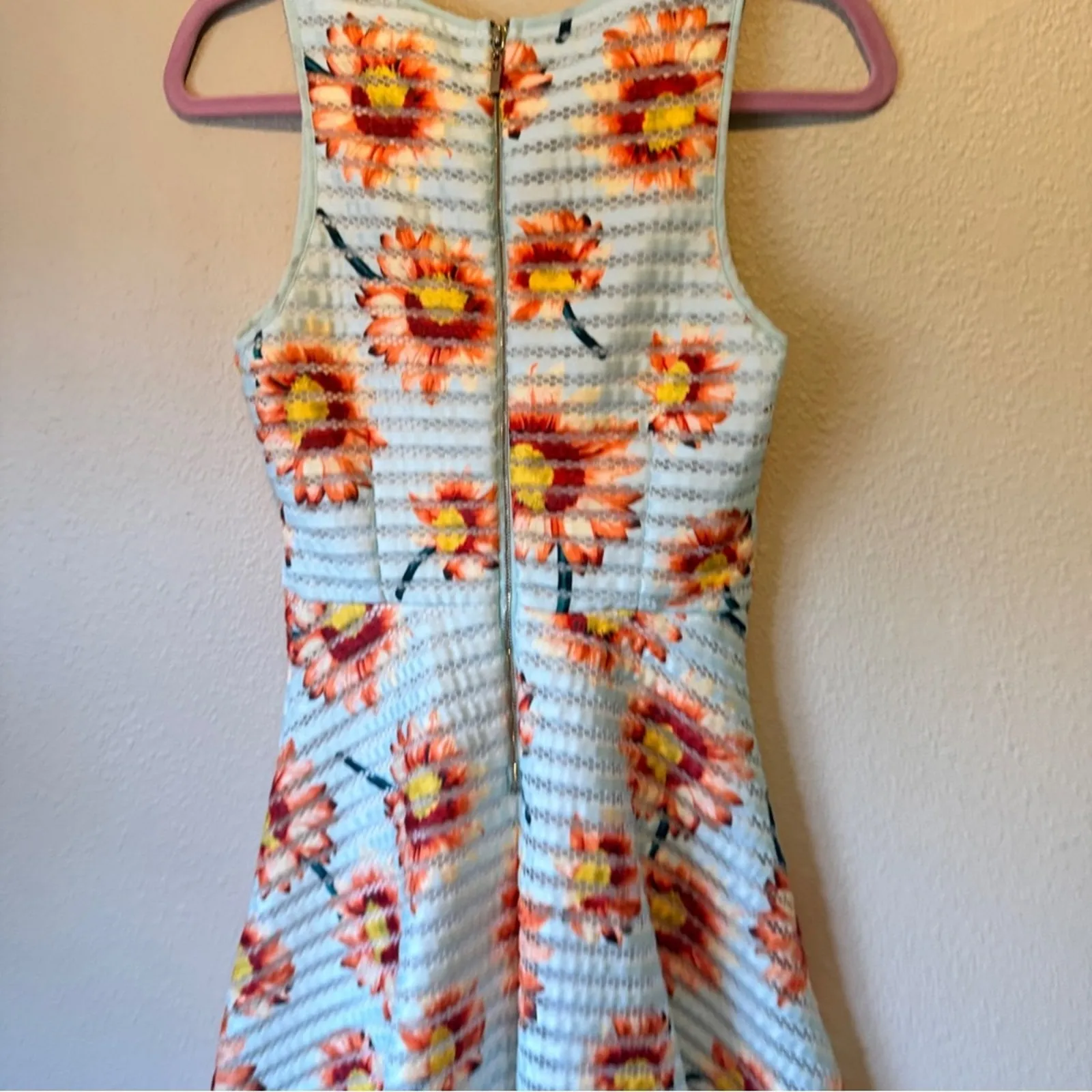 Romeo & Juliet Couture Blue Floral Striped Fit & Flare Dress Womens S Sleeveless - Image 10