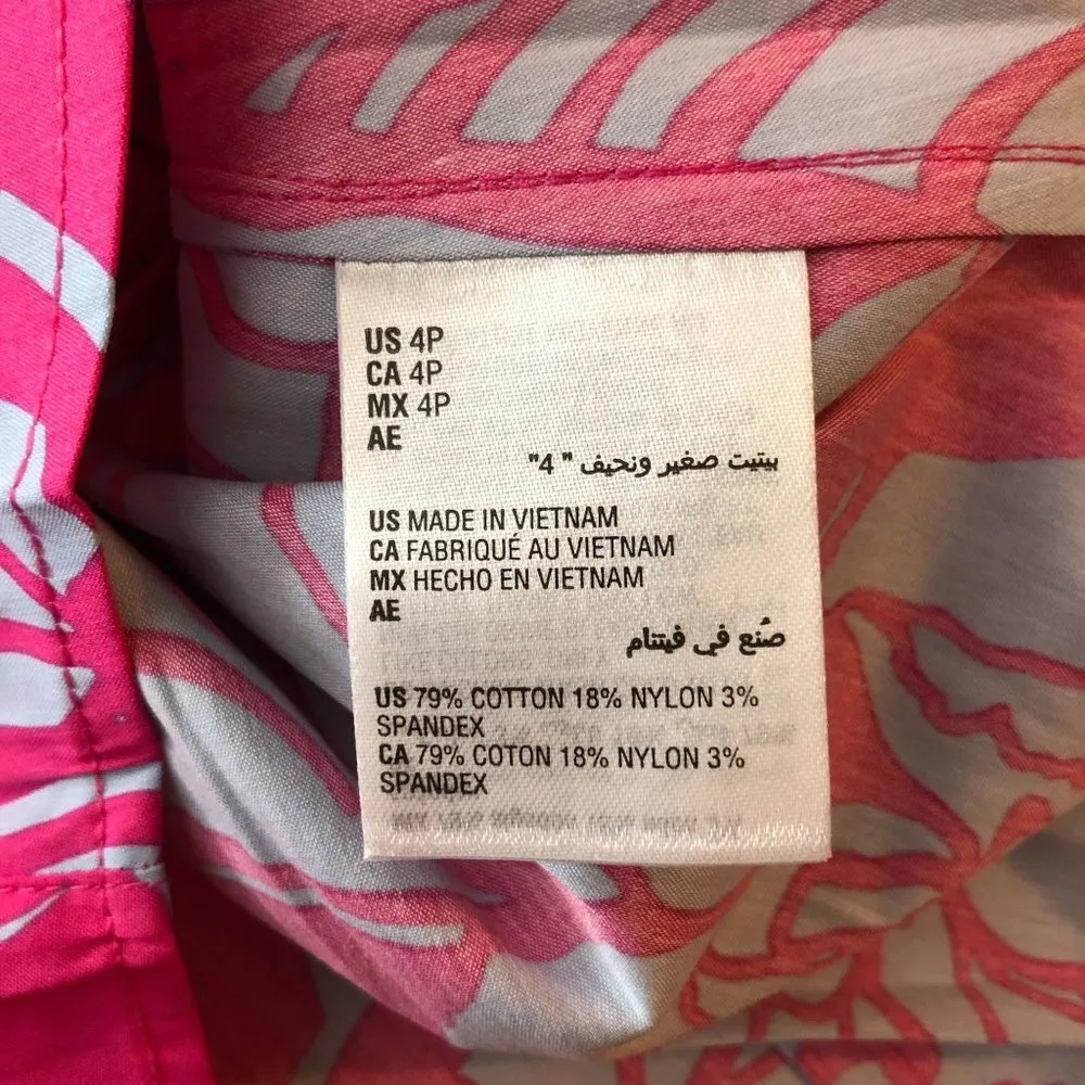 Charter Club Womens Top Button Down Sleeveless Collar Floral Blue Pink 4P - Image 5