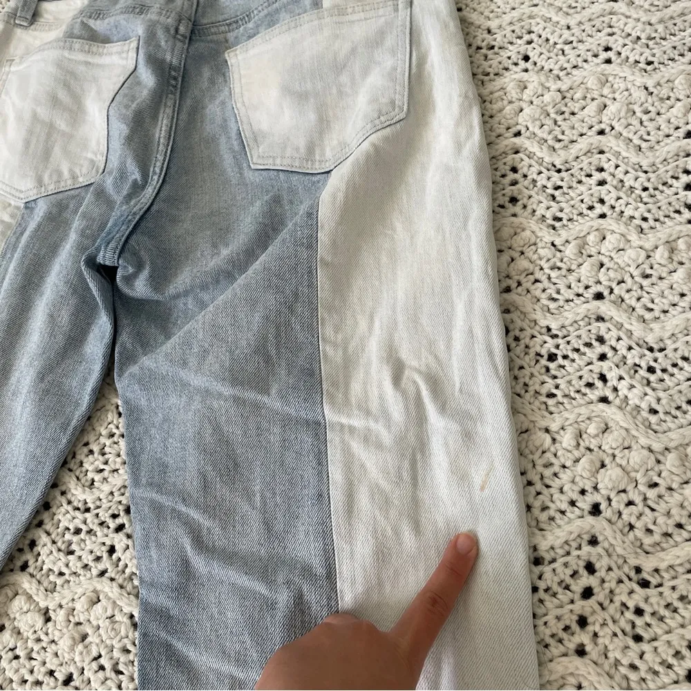 Gap Two Tone High Waisted Straight Leg Denim Jeans Light/Medium Wash (Size 26) - Image 9