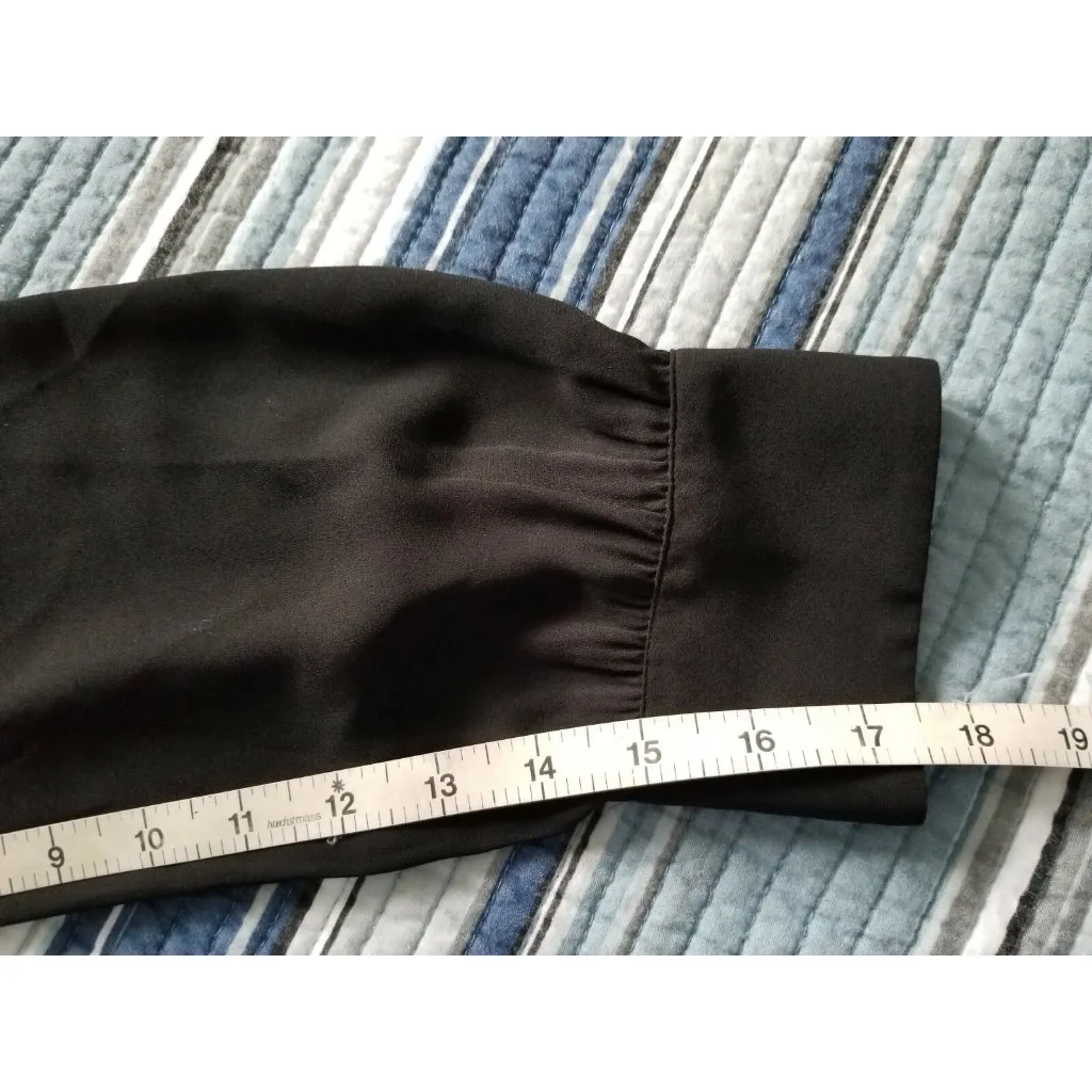 Chelsea28 Womens Faux Wrap Top Long Sleeve V Neck Blouse Black Size (M) - Image 14