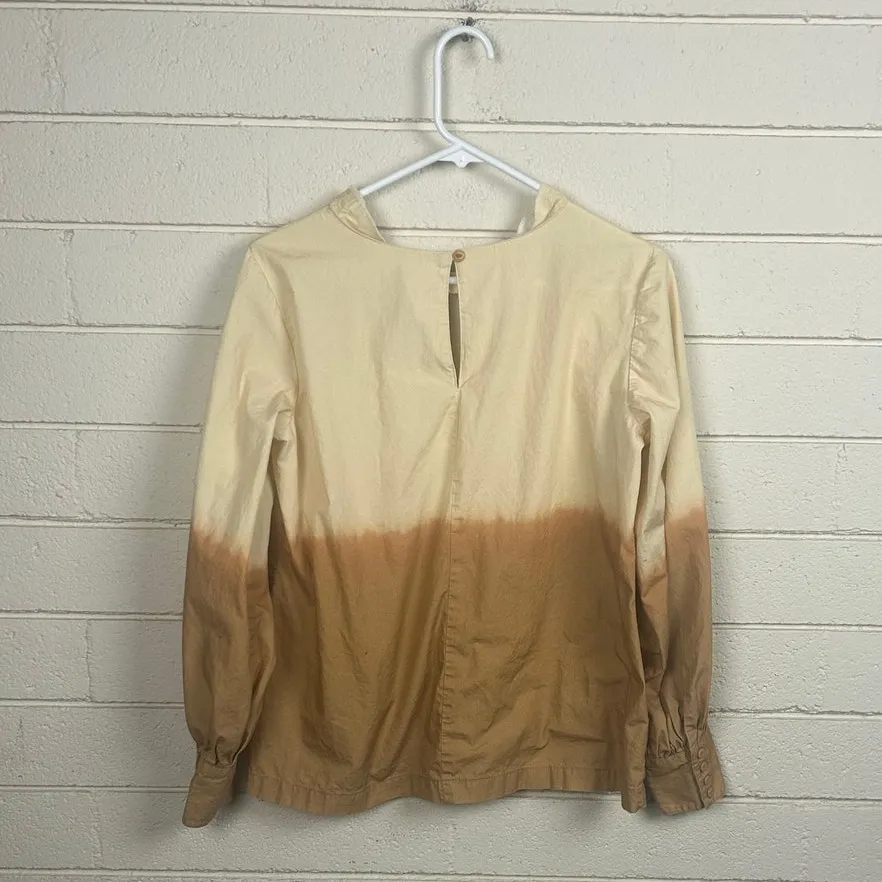 Anthropologie Porridge Dorothea dip-dyed ombre blouse tan size S - Image 2
