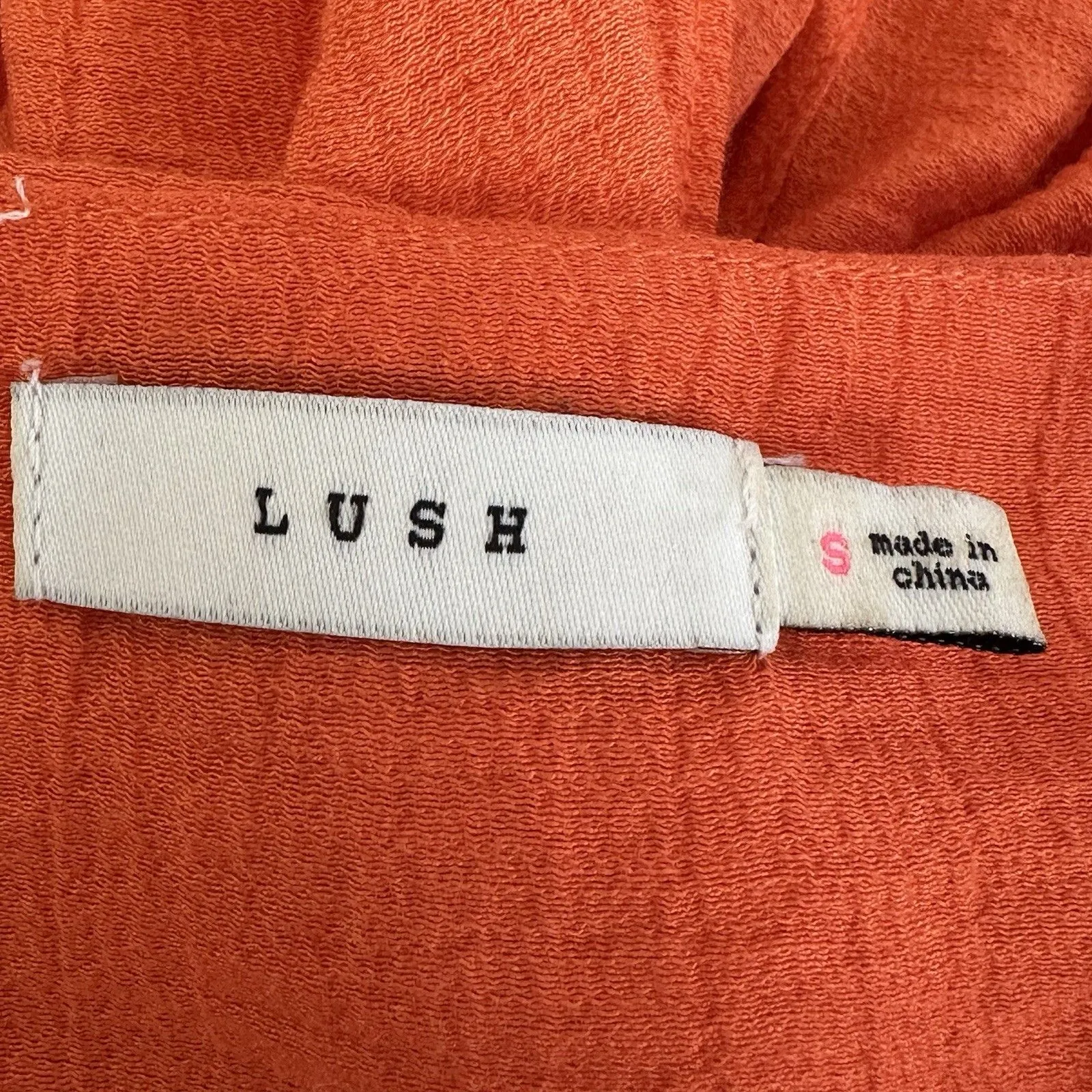 Lush Women's Maxi Dress Tie Back Size Small Orange Adjustable Straps Tiered Boho - Image 12