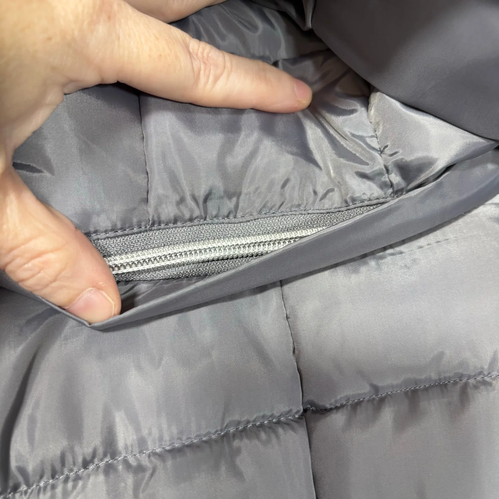 Ellos Silver Quilted Puffer Jacket Winter Coat - Image 8