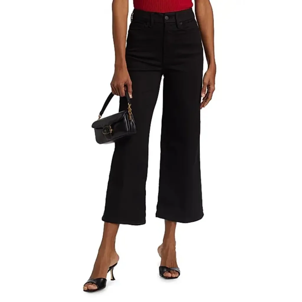 NWT Good American Good Waist Cropped Palazzo Jeans Size 6 High Rise Wide Leg - Image 13