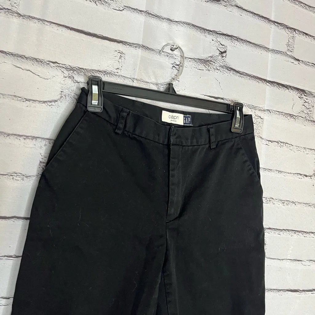 GAP Black Stretch Capri Pants Versatile Comfortable High Waist SZ 4 Baggy Casual - Image 3