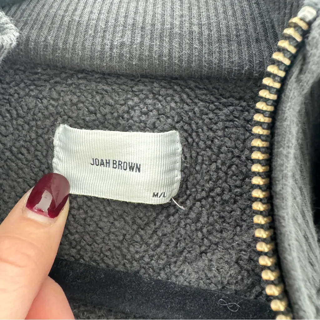 Joah Brown Retro Half Zip Sweatshirt Charcoal Luxe French Terry M/L - Image 12