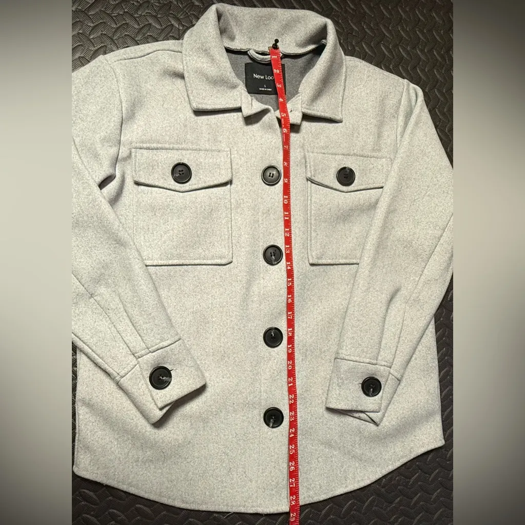 New Look  Women's Light Gray Utility Jacket NWOT Size Large - Image 8