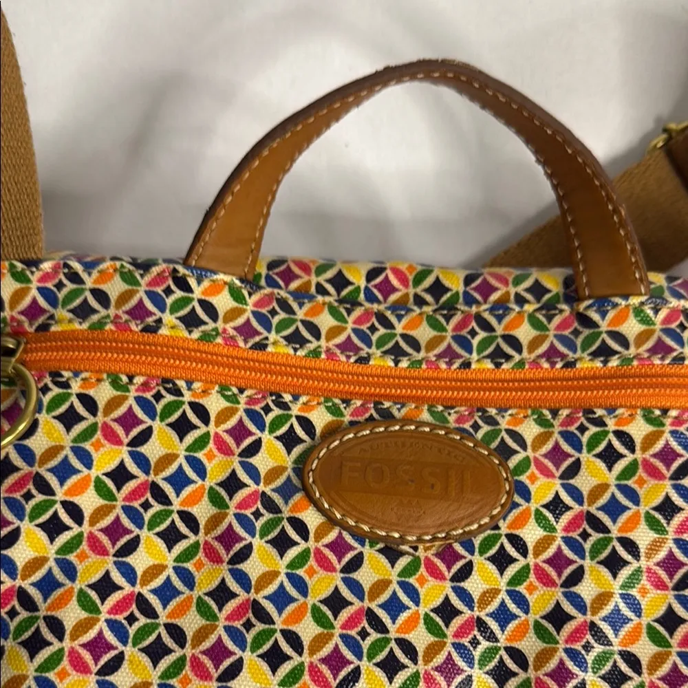 Fossil Orange and Brown Backpack with Timeless Appeal - Image 4